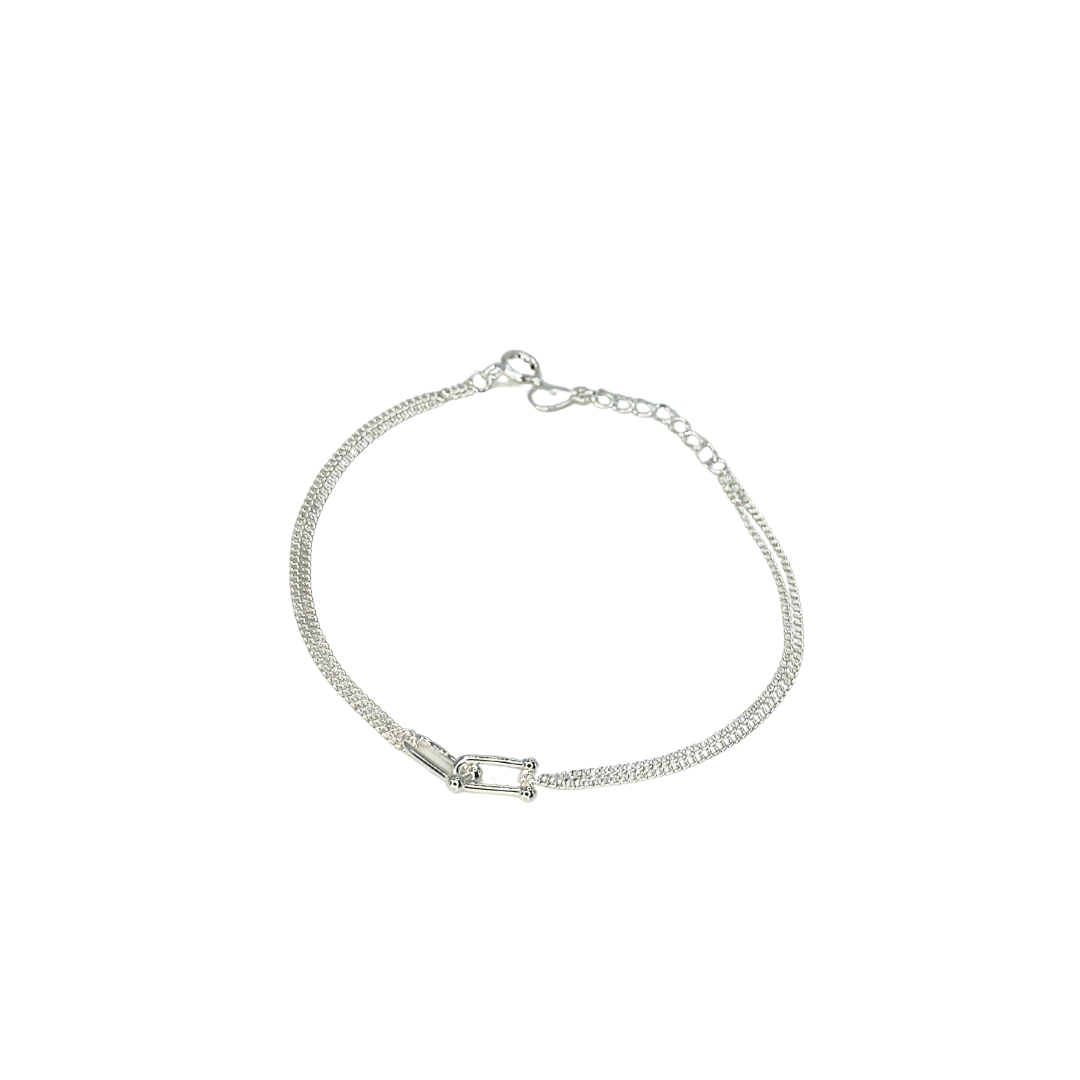 Interlocking Rings Double Strand Bracelet
