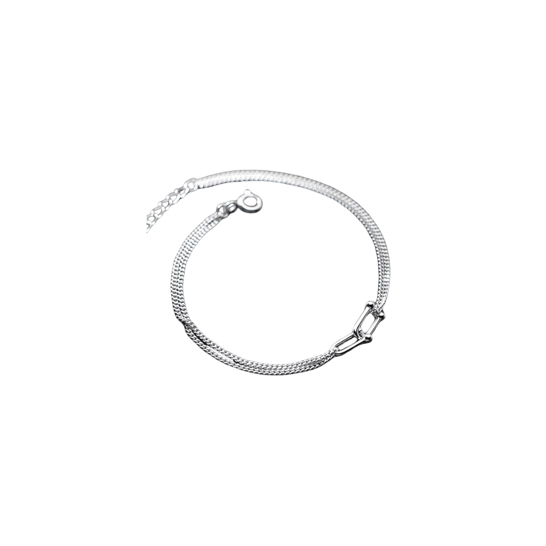 Interlocking Rings Double Strand Bracelet