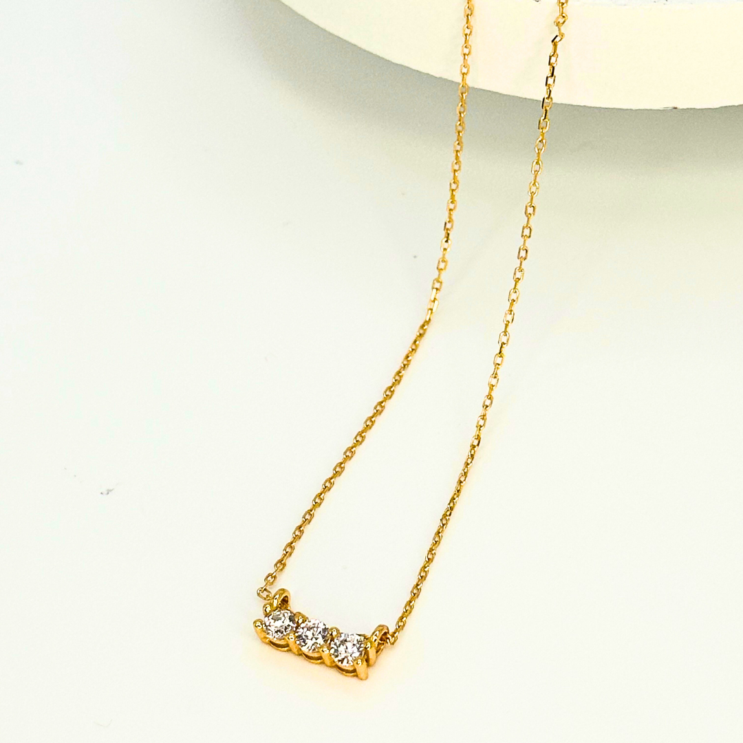3-Stone CZ Pendant Necklace