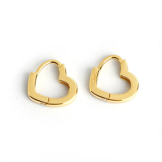 Heart-Shaped Huggie Earrings