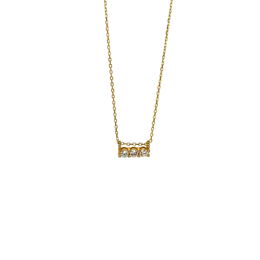 3-Stone CZ Pendant Necklace