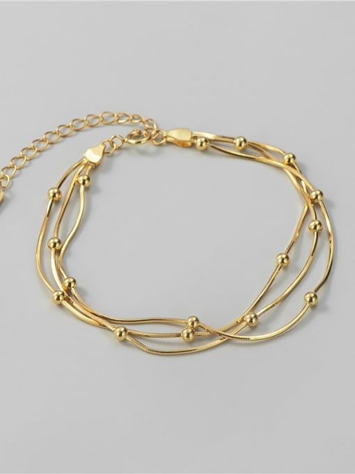 Multi-Strand Beaded Gold Bracelet