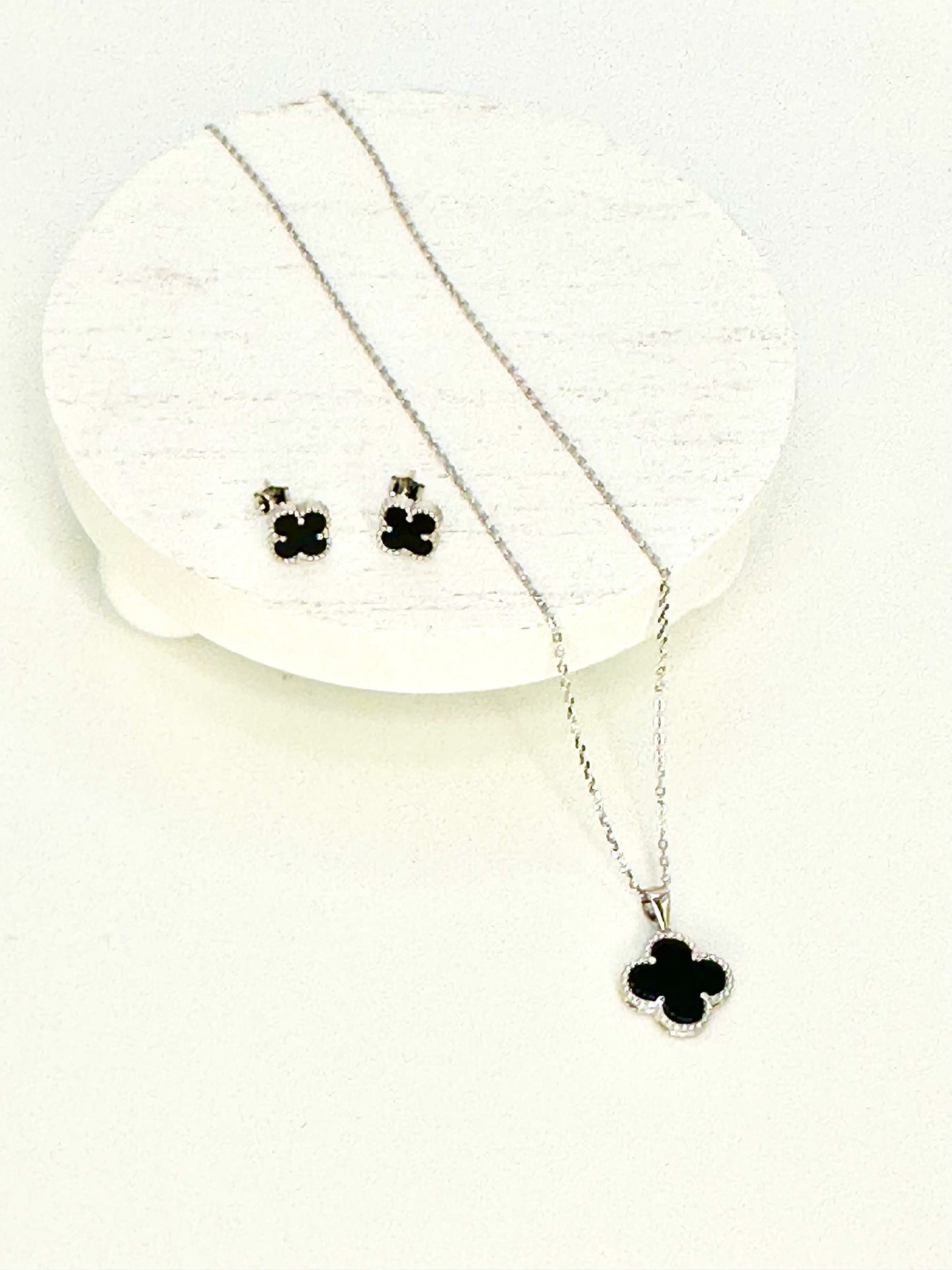 Black Clover Pendant & Stud Gift Set