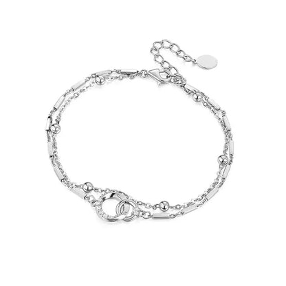 Double Strand Interlocking Circles Bracelet