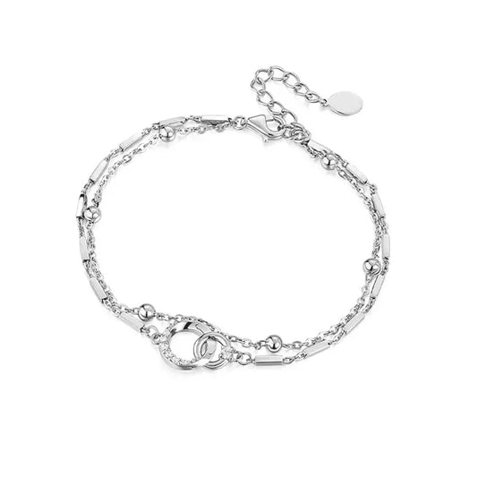 Double Strand Interlocking Circles Bracelet