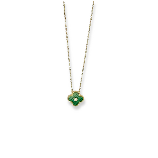 Green Clover Pendant Necklace