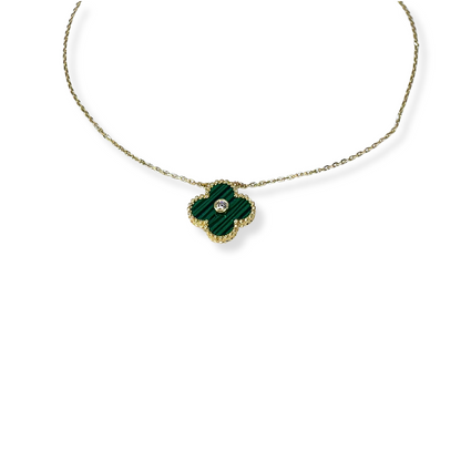 Green Clover Pendant Necklace