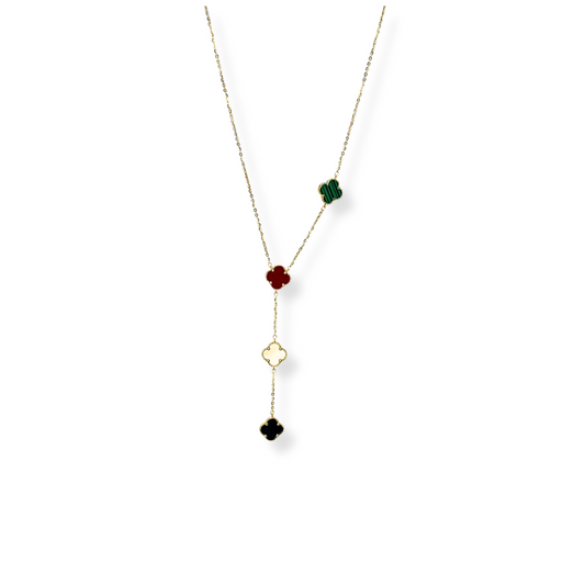 Multi Clover Drop Pendant Necklace