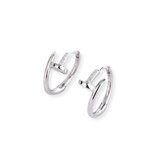 Nail Hoop Earrings