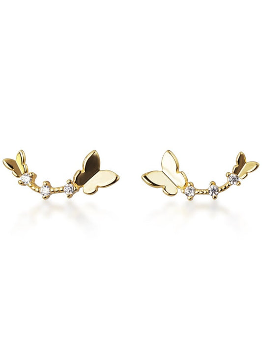 Women's Butterfly Rhinestone Stud Earrings