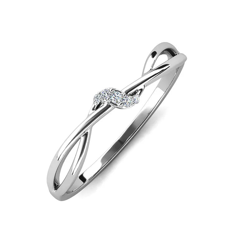 Sterling Silver Twisted Moissanite Ring